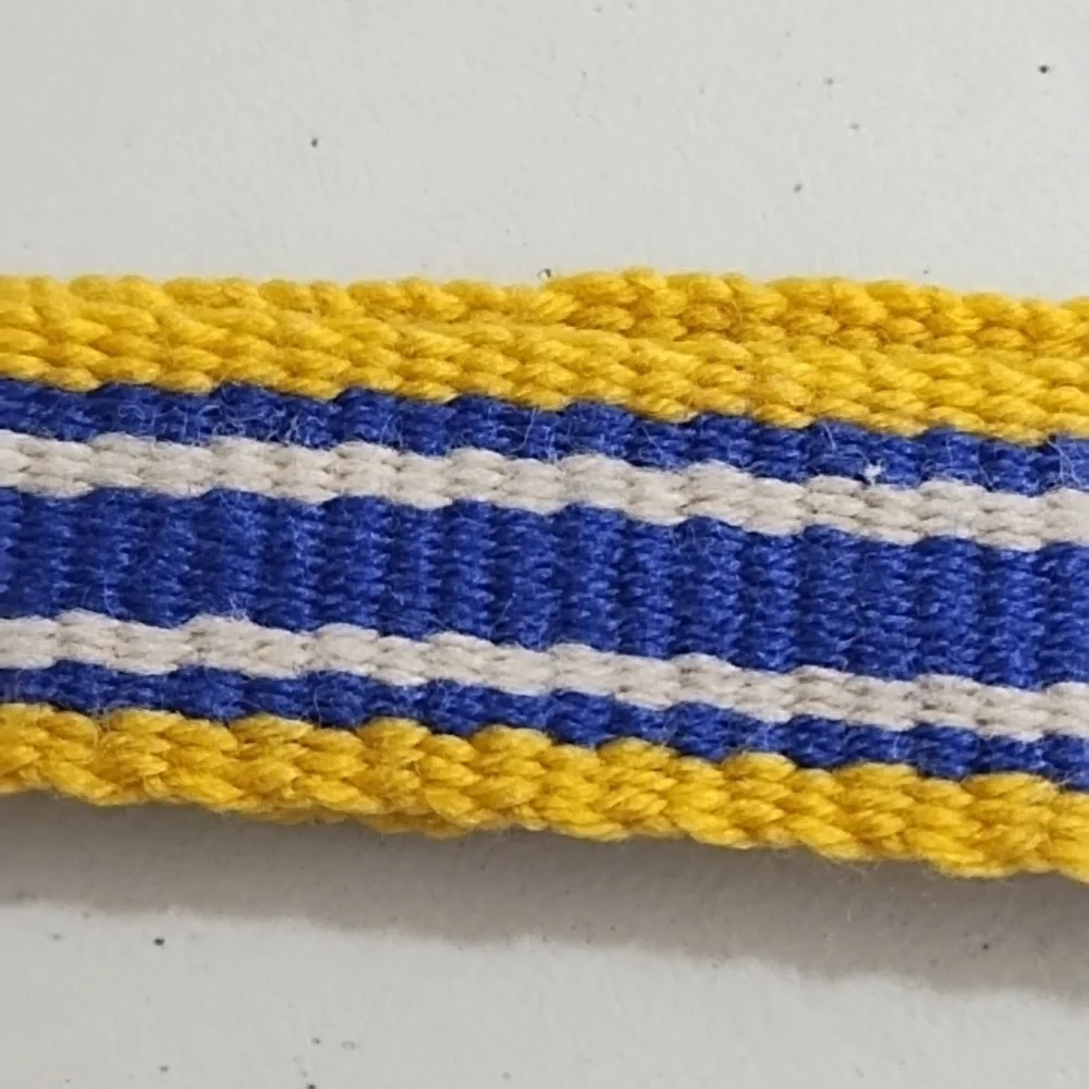Woven Royal Blue, Natural, Yellow Belt 64